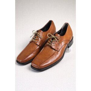 Maximus Men’s Leather Dress Shoes Brown Square Toe Lace-Up Size 10.5